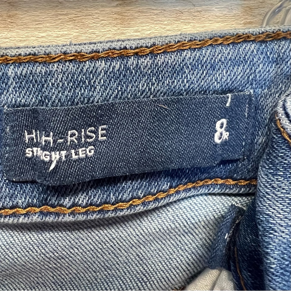 J. Jill Denim High Rise Straight Leg Cropped Jeans Blue Stretch Womens Size 8 - Picture 8 of 14